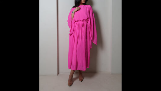 Fuschia Pleated Dress