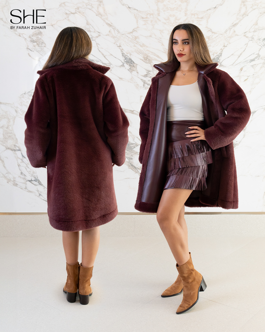 BURGUNDY SKIRT SET