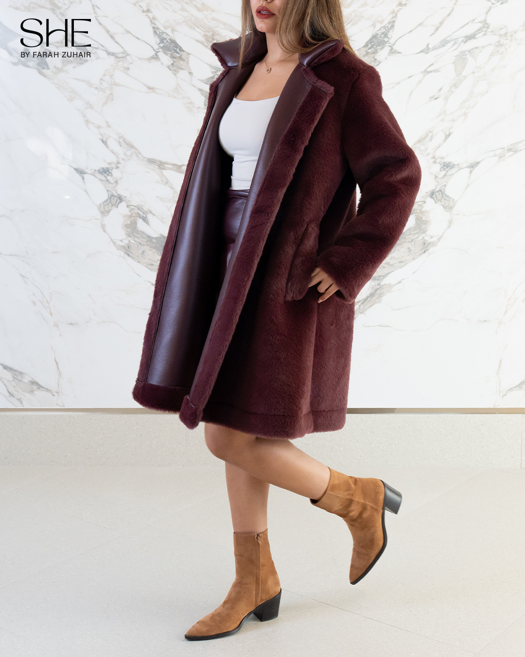 BURGUNDY SKIRT SET
