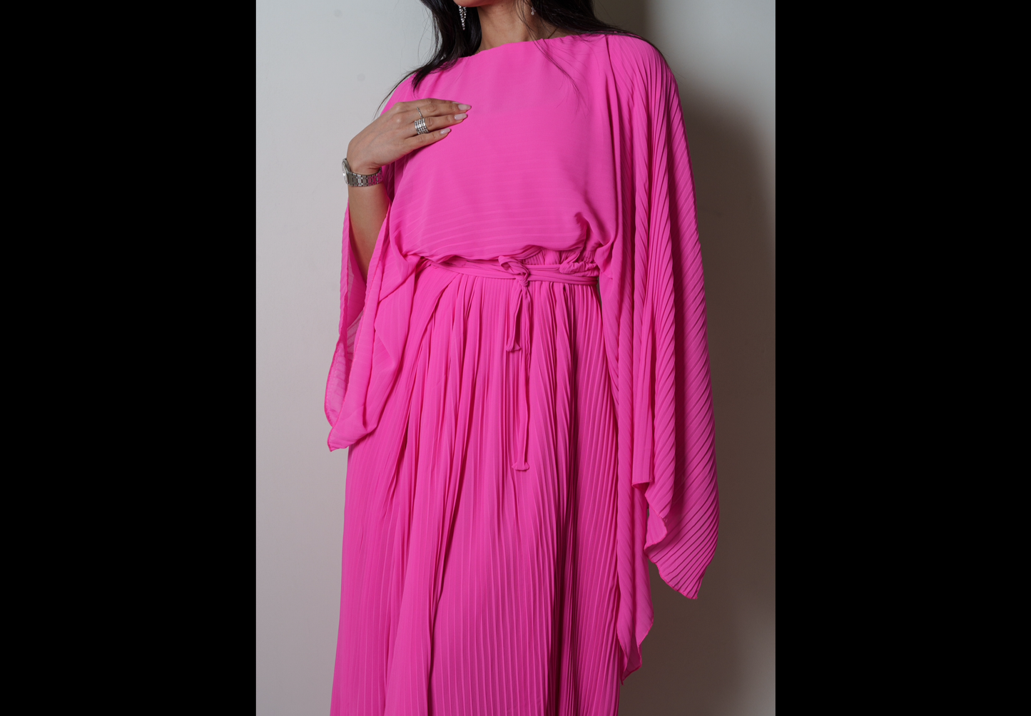 Fuschia Pleated Dress